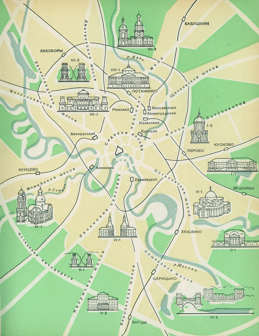 Карта пригородные усадьбы эпохи классицизма